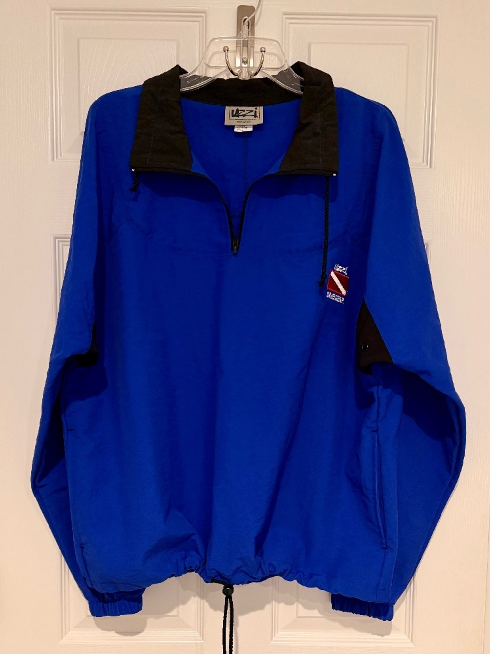 Vintage Uzzi Scuba Dive Gear Royal Blue Nylon Pullover Windbreaker